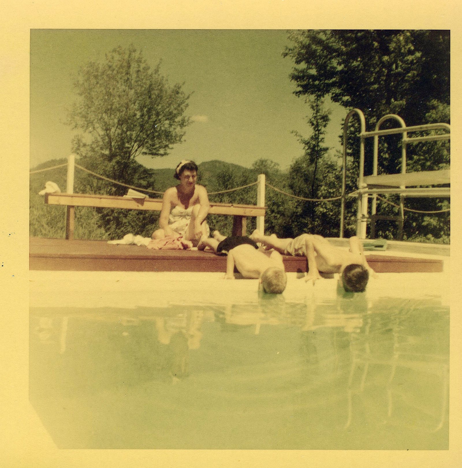 Jackson NH Inn Photo of Christmas Farm Inn Pool in 1954